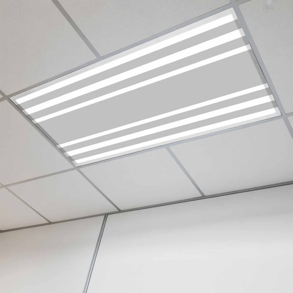 1 Pcs Gray Geometric Fluorescent Light Covers Fringe Magnetic Light Covers for Ceiling Lights 4 x 2 ft Drop Ceiling Lights Cover Shade for Office, Home, Hospital
