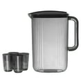 thumbnail image 1 of 1 Pcs Half Gallon Plastic Pitcher with Lid & 4 Pcs 13oz Water Cup - Clear Plastic Pitcher and for Refrigerator, Fill with Cold Drinks - BPA Free, 1 of 6