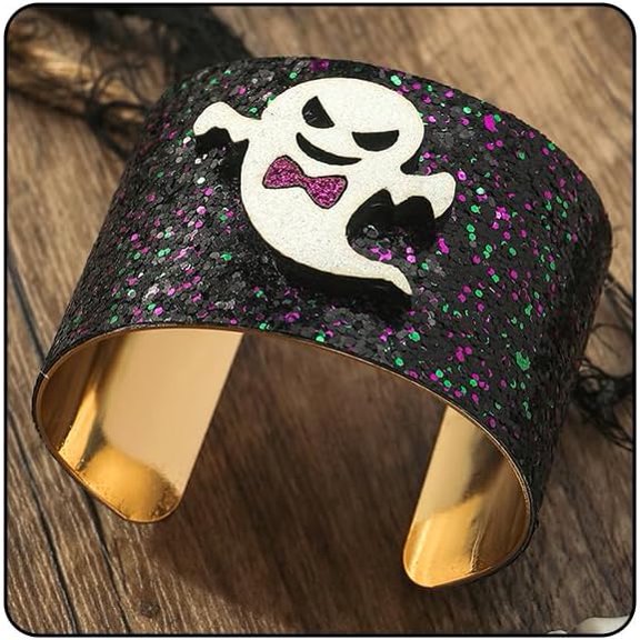 1 Pcs Halloween Bracelet For Women Spooky Pumpkin Skull Bat Originality Cuff Halloween Bracelets Adjustable Open Party Fashion Gifts Jewelry