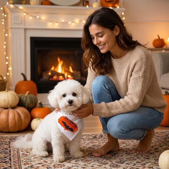 1 Pcs Halloween Dog Bandanas, Triangle Dog Scarf Pumpkin Spider Bat Ghost Pet Bandana Bibs Handkerchief For Small Medium Large Dogs Puppy Halloween Holiday Birthday Party Supply