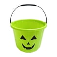thumbnail image 1 of 1 Pcs Halloween Jack-O-Lantern Treat Bucket, Halloween Trick or Treat Buckets Halloween Pumpkin Buckets Plastic Pail Candy Bowl Holder with Handle or Party Decoration 9x7", 1 of 5