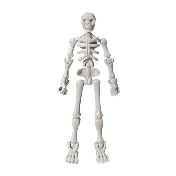 1 Pcs Halloween Skeleton Full Body Posable Joints Skeleton, Plastic Human Skeleton Decorations for Halloween Party Haunted House Supplies