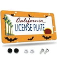 thumbnail image 1 of 1 Pcs Halloween themed Bat License Plate Frame,License Plate Cover for Car Decorative Parts,Aluminum License Plate Bracket Holder Rust-Proof for US Standard Car, 1 of 8