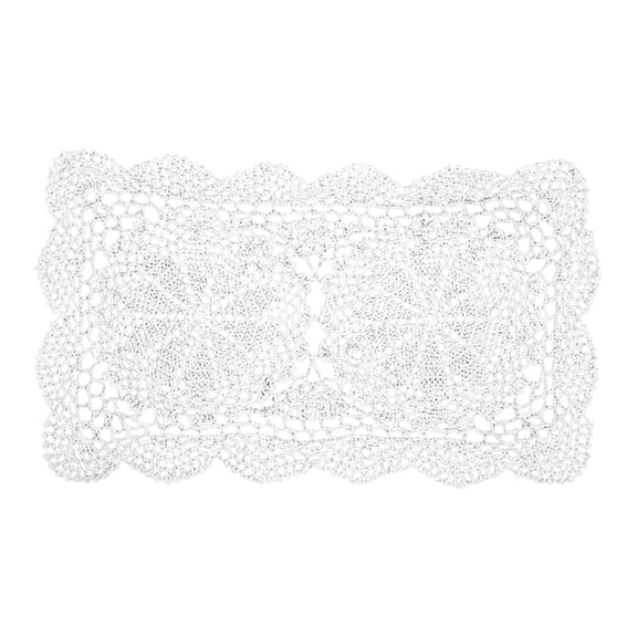 1 Pcs Handmade Crochet Doilies, Cotton Handmade Crochet Lace Mat, Lace Doilies Doily Rectangle Dresser for Dining Table Kitchen Parties 18x12"