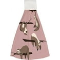 thumbnail image 1 of 1 Pcs Hanging Towels, Dish Towels Cartoon Sloths Absorbent Hand Towels with Hanging Loop Washcloth for Bathroom Kitchen, 1 of 7