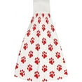 thumbnail image 1 of 1 Pcs Hanging Towels, Dish Towels Red Paw Print Absorbent Hand Towels with Hanging Loop Washcloth for Bathroom Kitchen, 1 of 7