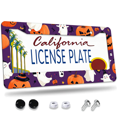 thumbnail image 1 of 1 Pcs Happy Halloween License Plate Frame, License Plate Cover for Car Decorative Parts, Aluminum License Plate Bracket Holder Rust-Proof Weather-Proof for US Standard Car, 1 of 9