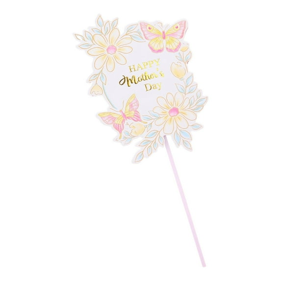 1 Pcs Happy Mothers Day Cupcake Toppers,Mother'S Day Cake Picks,Mother'S Day Cake Decorations for Flowers Cupcake Picks,Flower Cake Topper Cake Decor for Mom'S Birthday Party Decorations,(F,7.87 in)