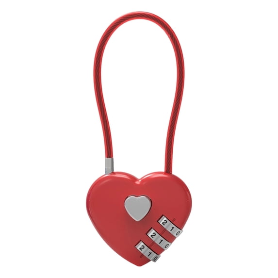 1 Pcs Heart Shaped Lock, 3 Digit Heart Shaped Padlock for School Gym Locker, Sports Locker Lock, Luggage,Fence,Backpack,Valentine Gift