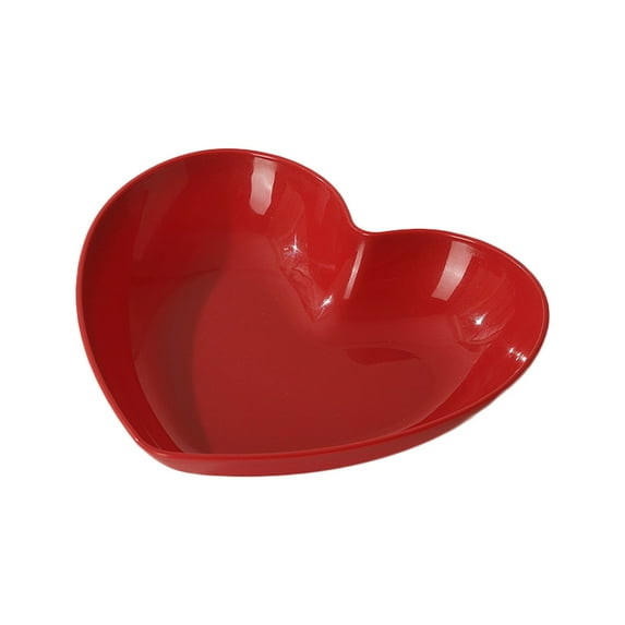 1 Pcs Heart Shaped Plates, Red Heart Shaped Dinner Plates Dinnerware Dishes, Valentine's Serving Tray Unbreakable Ceramic-like Heart Shaped Plates for Dessert, Appetizer, Salad