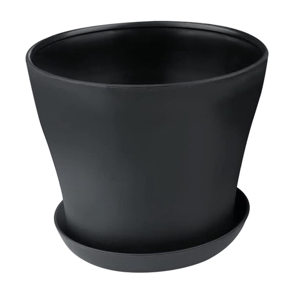 1 Pcs Home Garden Pots,4 Inch Small Flower Pot For Plants,Plastic Planters With Multiple Drainage Holes And Tray,Mini Plastic Planters,Plant Pots For All Home Garden Flowers Succulents,Black