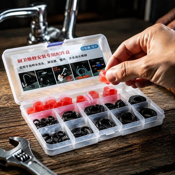 1 Pcs Home Universal Rubber Washers Assortment Kit Faucet washers & O-Rings & Plumbing gaskets for Faucets, Hoses, Spigots and Other Plumbing Seal Repair with Pick Hook