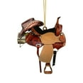 thumbnail image 1 of 1 Pcs Horse Saddle Ornament, Hanging Western Saddle Horse Hanging, Themed Holiday Keepsake for Cowboy, Cowgirl, Ranchers, Farmers & Country Lovers, Rustic Gift Idea, 1 of 3