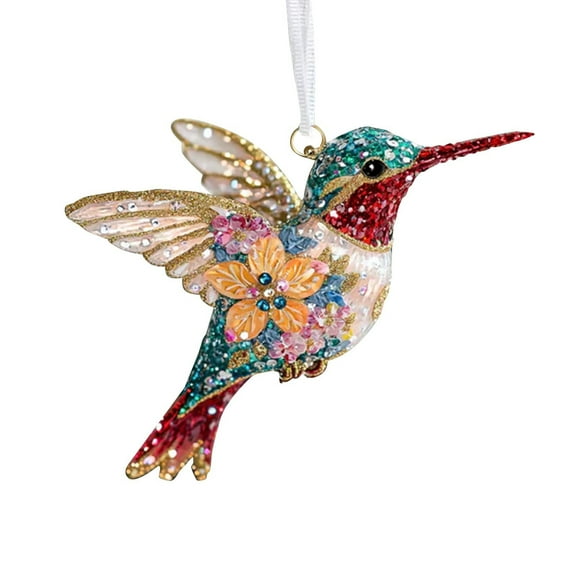 1 Pcs Hummingbird Christmas Ornament,Acrylic Hummingbird Christmas Hanging Ornaments,Shiny Iridescent Hummingbird Ornament Acrylic Crystal Xmas Tree Pendants,for Christmas Tree Party(Multicolored1)