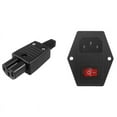 thumbnail image 1 of 1 Pcs IEC320 C15 Female Outlet Socket Power Adapter Connector & 1 Pcs 3 Pin Iec320 C14 Ac Inlet Male Plug Power Socket,1 x C14 Power Socket 1 x C15 Power Socket Adapter,Black-red & Black, 1 of 8