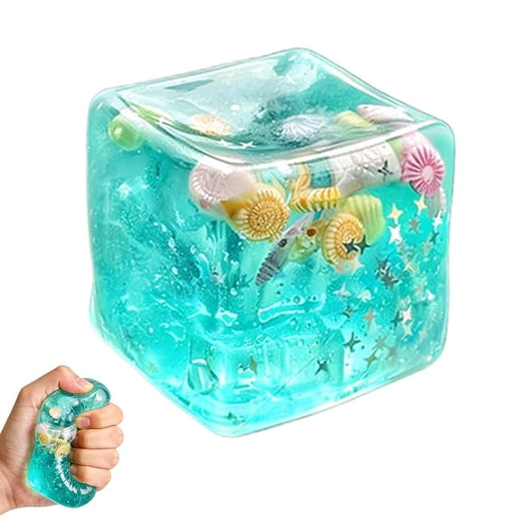 1 Pcs Ice Cube Squishy Stress Balls, Soft Slow Rise Squishy Stress Relief Sensory Ball for Anxiety, Focus & Calm for School, Office