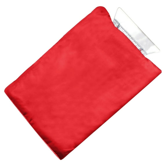 1 Pcs Ice Scraper Glove,Car Windshield Scraper For Ice And Snow Fleece Mitt,Ice Scraper Tool With Glove,Quickly Scrape And Remover Snow While Staying Warm,Water-Proof & Windproof Car Scraper,Red