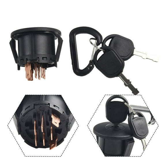 1 Pcs Ignition Switch with 2 Pcs Key, Mower Key Switch Replacement for Most Consumer Riding Mowers