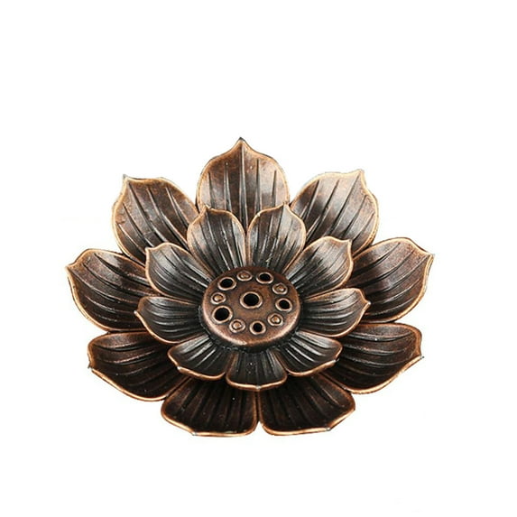 1 Pcs Incense Burner, Brass Incense Holder, Lotus Incense Burner, Mini Vintage Flower Shaped Multihole Incense Holder Incense Holder Sticks and Ash Catcher