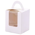 thumbnail image 1 of 1 Pcs Individual Cupcake Holder, Single Cupcake Boxes with Window, Cupcake Box Kraft Paper Favor Bakery Container for Small Cake, Muffins, Birthday, Wedding, 1 of 8