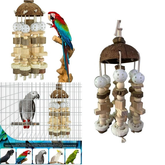 1 Pcs Interactive Bird Chewing Toy Environmental Cockatiel Cockatoos Medium Large Toy Lightweight Cage Bird Toy for Garden Supply Home Decoration