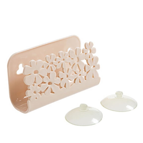 1 Pcs Kitchen Sink Suction Holders,Small Suction Cup Mount Sponge Caddy,Plastic Sink Caddy With Suction Cups,Multi-Purpose Sink Or Countertop Organizer Caddy,Kitchen Sink Sponge Holder,Beige