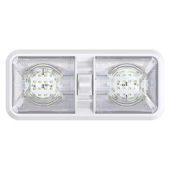 1 Pcs LED RV Lights 12V 48 LED Interior Double Dome Ceiling Light For RV Boat For Camper Trailer White Caravan Accessories ,RV Universal Fit