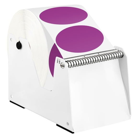 1 Pcs Label Dispenser Manual Adjustable Metal Sticker Roll Holder Sticker Dispenser Label Roll Holder Tape Organizer Stand for Office Home Business Tabletop