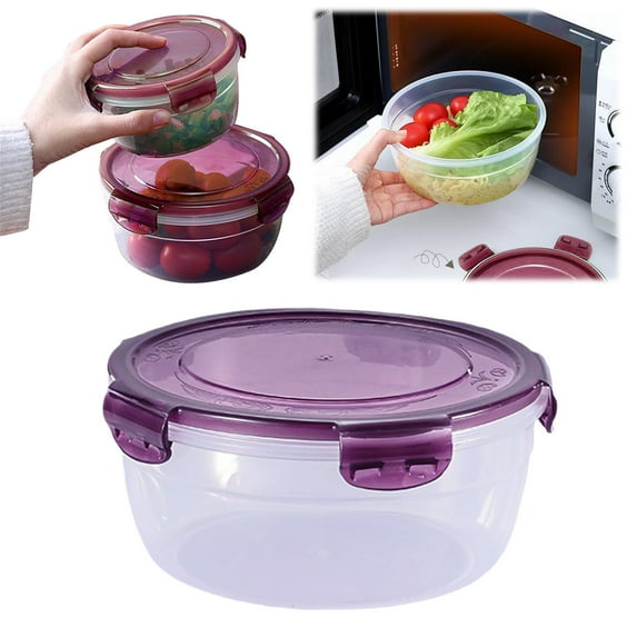 1 Pcs Large Purple Mixing Bowl with Lids, Neat Nesting Batter Bowl, Storage & Salad Bowl – Extra Large Food Storage with Lid – Ideal for Vegetables, Fruits & Cooking Prep