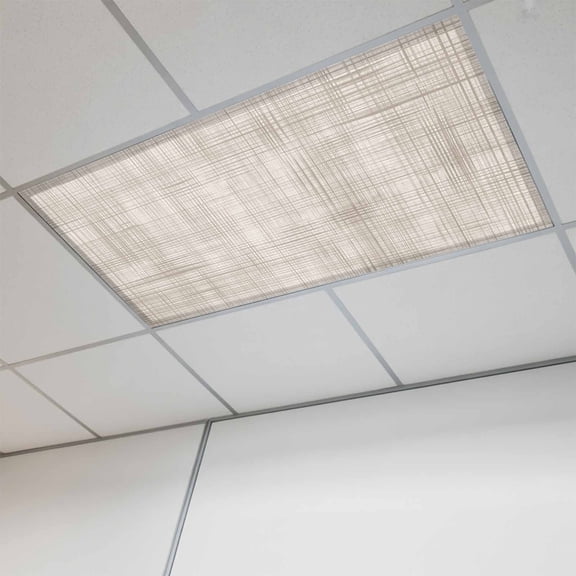 1 Pcs Lattice Cotton Fluorescent Light Covers Texture Magnetic Light Covers for Ceiling Lights 4 x 2 ft Drop Ceiling Lights Cover Shade for Office, Home, Hospital