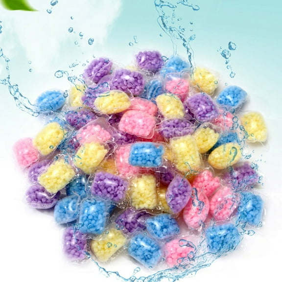 1 Pcs Laundry Perfume Beads 50pcs - Long Lasting Fresh Scent, Water Soluble Laundry Pearls for Washing Machine, Clothes & Fabrics, Clean & Fragrant, Travel & Home Use, 5.1x4.3 Inch Pack