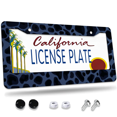 thumbnail image 1 of 1 Pcs Leopard Pattern License Plate Frame, License Plate Cover for Car Decorative Parts, Aluminum License Plate Bracket Holder Rust-Proof Weather-Proof for US Standard Car, 1 of 9