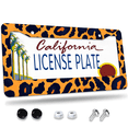 thumbnail image 1 of 1 Pcs Leopard Pattern License Plate Frame, License Plate Cover for Car Decorative Parts, Aluminum License Plate Bracket Holder Rust-Proof Weather-Proof for US Standard Car, 1 of 9