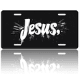 thumbnail image 1 of 1 Pcs License Plate Covers & Frames, Bold Typography: Jesus For Decorative Front, Aluminum License Plate Covers & Frames Cover For Men Women, 12" X 6", 1 of 7