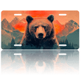 thumbnail image 1 of 1 Pcs License Plate Covers & Frames, Brown Bear Portrait at Sunset For Decorative Front, Aluminum License Plate Covers & Frames Cover For Men Women, 12" X 6", 1 of 7
