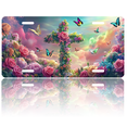 thumbnail image 1 of 1 Pcs License Plate Covers & Frames, Butterflies and Hummingbirds For Decorative Front, Waterproof For Decoration Aluminum License Plate Covers & Frames Cover For Men Women, 12" X 6", 1 of 7