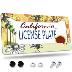 1 Pcs License Plate Frame, License Plate Cover for Car Decorative Parts, Aluminum License Plate Bracket Holder Rust-Proof Rattle-Proof Weather-Proof for US Standard Car