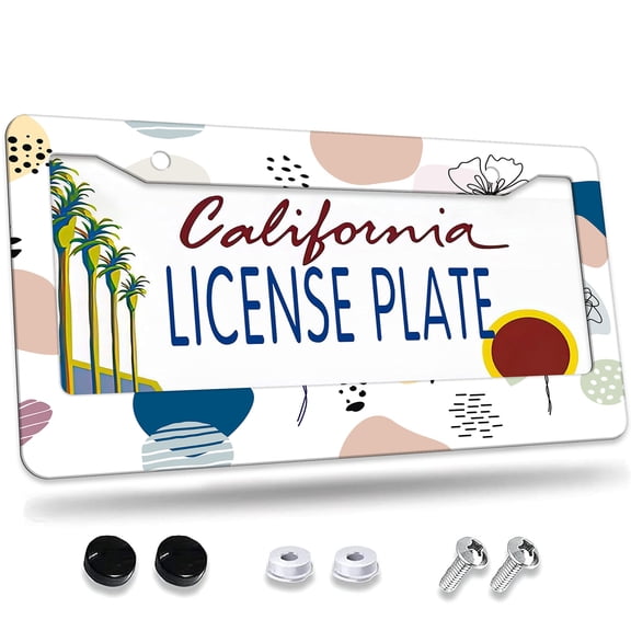 1 Pcs License Plate Frame, License Plate Cover for Car Decorative Parts, Aluminum License Plate Bracket Holder Rust-Proof Rattle-Proof Weather-Proof for US Standard Car