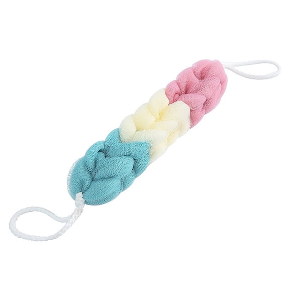 1 Pcs Long Stretch Back Sponge, Handles Back Scrubber Bath Shower Mesh Sponge Exfoliating Body Scrub Stretch Braided Loofah for Men and Women 22 x 2"