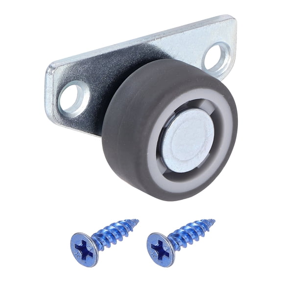 1 Pcs Low Profile Casters, 1" Small Side Caster Wheels Less Vibration Friction Noise for DIY Door Drawer Bookcase Shelves Furniture Bench(Gray)