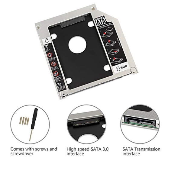 1 Pcs M.2 NGFF () SSD to 2.5 Inch Adapter Card 8mm & 1 Pcs 2Nd HDD HD SSD Enclosure Hard Drive Tray
