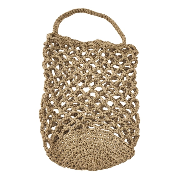 1 Pcs Macrame Wall Plant Hanger, Handwoven Cotton Hanging Produce Bag, Macrame & Vegetable Storage Net Bag for Indoor Plants Kitchen Pantry & Wall Organizer