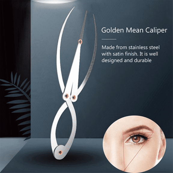 1 Pcs Mean Calipers Golden Ratio Stainless Steel Eyebrow Ruler 1:1.618 Measure Tool for Tattoo Makeup