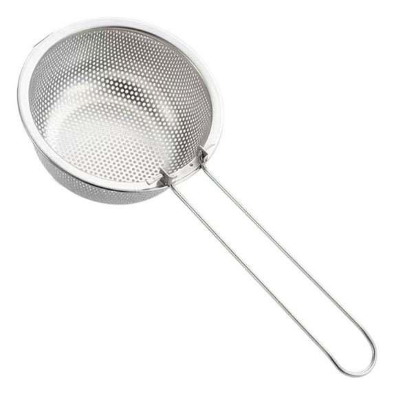 1 Pcs Mesh Strainer Basket,Skimming,Stainless Steel Noodle Strainer,Foldable Long Handle Frying Filter,Stainless Steel Mesh Strainer For Draining Oil And Water,Hot Pot Colander,12x5.31x2.16 in