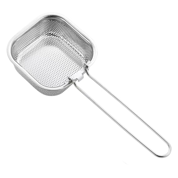 1 Pcs Mesh Strainer Basket,Skimming,Stainless Steel Noodle Strainer,Foldable Long Handle Frying Filter,Stainless Steel Mesh Strainer For Draining Oil And Water,Hot Pot Colander,11.22x4.52x1.57 in