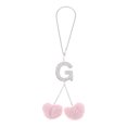 thumbnail image 1 of 1 Pcs Metal Faux Rhinestone Faux Diamond Letter G Heart-Shape Pompon Pendant Car Rear View Mirror Pendant Accessories Car Hanging Ornament Pink, 1 of 6