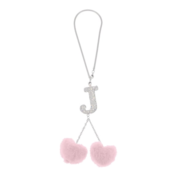 Unique Bargains 1 Pcs Metal Rhinestone Faux Diamond Car Rear View Mirror Pendant Accessories Car Hanging Ornament Pink