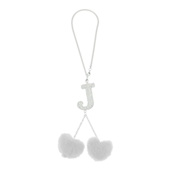 Unique Bargains 1 Pcs Metal Rhinestone Faux Diamond Car Rear View Mirror Pendant Accessories Car Hanging Ornament White