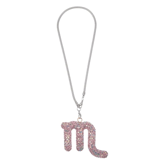 1 Pcs Metal Faux Rhinestone Scorpio Faux Diamond Car Rear View Mirror Pendant Accessories Car Hanging Ornament Pink