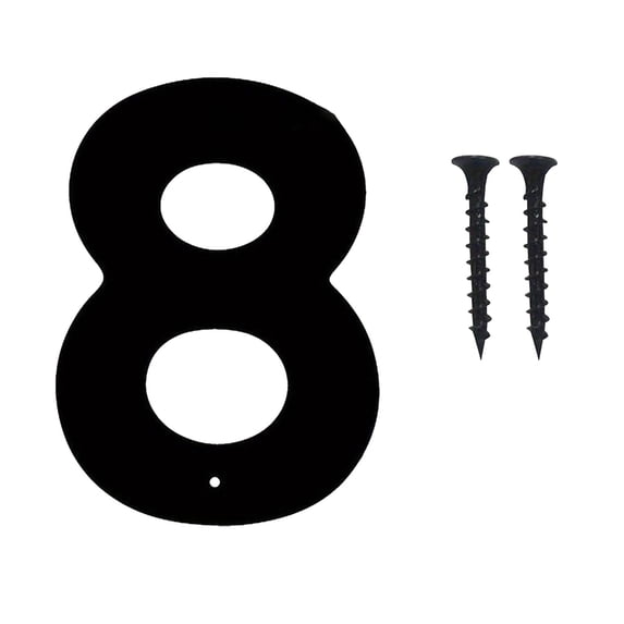 1 Pcs Metal House Numbers Letter, Black House Address Numbers for Outside, Personalized Address Number Sign, Modern Metal Address Number Letters for Homes, Apartments, Farms, Office with Strews